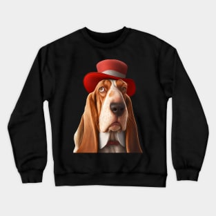 Dapper Basset Hound Crewneck Sweatshirt